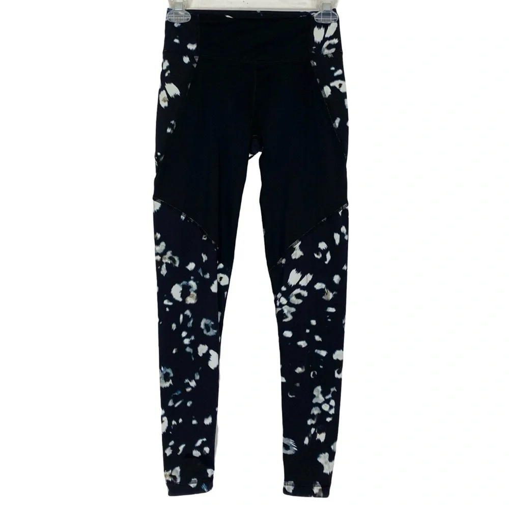 Varley Vista Tight Nightstalker Leggings Womens Size XS Black Leopard Print